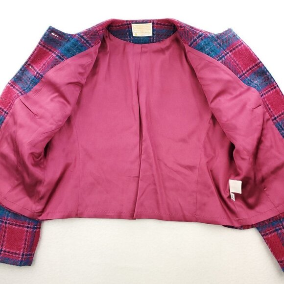 Pendleton Vintage Made USA Blazer Jacket Plaid Virgin Wool Women 16 Dry Cleaned - Picture 5 of 15